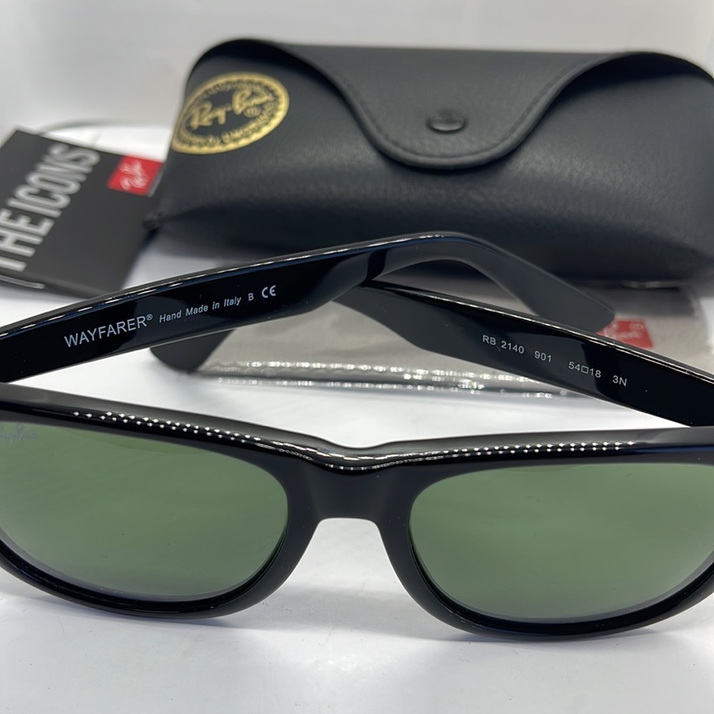 BNWT Rayban Wayfarer Unisex 2140 Black with G15 lenses - Picture 6 of 8